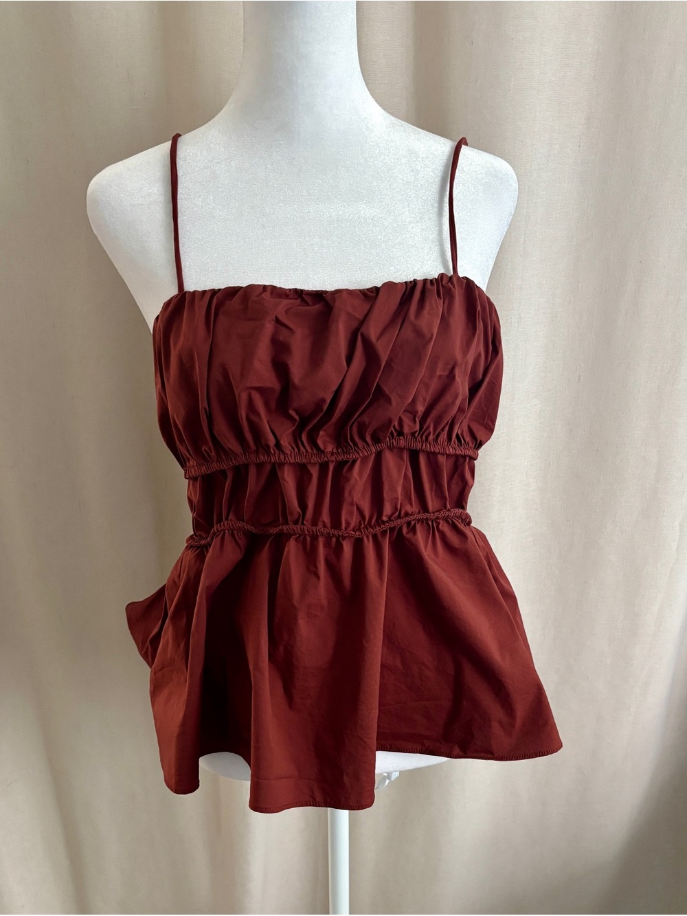 Mango Poplin Camisole — Rust | M